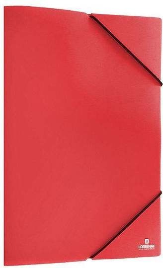 Logigraf Folder with Rubber Band and Ears for Paper A4 Red