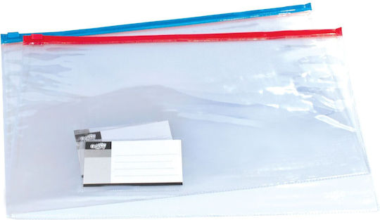 Groovy Dosar Transparent cu Fermoar cu fermoar pentru Hârtie A4 Albastru