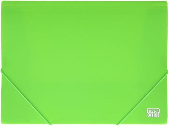 TipTop Office Folder with Rubber Band and Ears for Paper A4 Green NEON