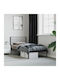 Κρεβάτι Μονό Μεταλλικό Μαύρο με Τάβλες για Στρώμα 100x200cm