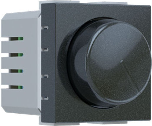 Aca Modys Χωνευτός Διακόπτης Dimmer με Πλαίσιο Κλασικός Περιστροφικός σε Μαύρο Χρώμα