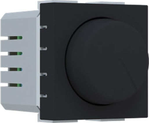 Aca Modys Χωνευτός Διακόπτης Dimmer με Πλαίσιο LED Περιστροφικός σε Μαύρο Χρώμα