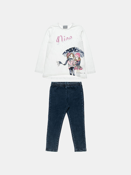 Alouette Kinder Set mit Leggings Sommer 2Stück Ecru