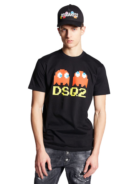 Dsquared2 Ανδρικό T-shirt Κοντομάνικο Μαύρο