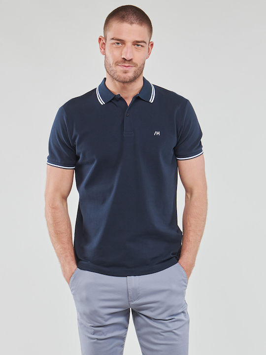 Selected Men's Short Sleeve Blouse Polo Navy Blue