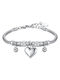 Luca Barra Bracelet with design Heart made of Steel with Zircon