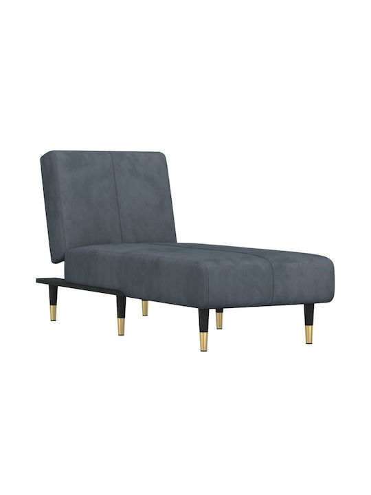Velvet Recliner Gray L155xW55xH33cm
