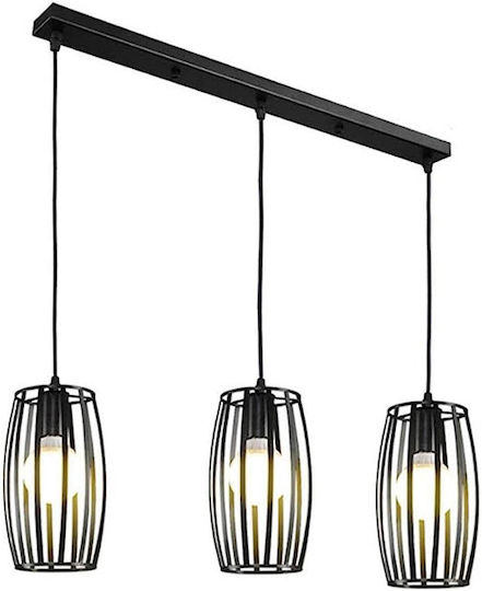 Stimeno R60 Cylindro 4 Lustră Negru Calea ferată cu Dulie E27 100cm.