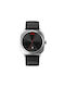 Skmei 9266 Watch Battery with Leather Strap Black/Silver