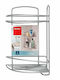 Metaltex Polytherm Oda Corner Wall Mounted Bathroom Shelf Metallic with 2 Shelves 22x22x35cm