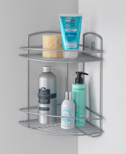 Metaltex Polytherm Oda Ecke An der Wand montiert Badezimmerregal Metallisch mit 2 Regalböden 22x22x35cm Silber Metaltex Polytherm Oda Ecke An der Wand montiert Badezimmerregal Metallisch mit 2 Regalböden 22x22x35cm Silber