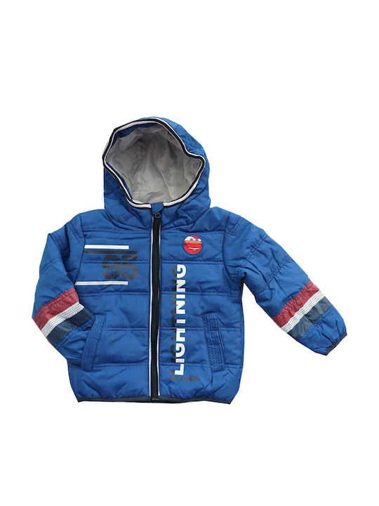 Kids' Casual Jacket Short with Hood Blue Cars