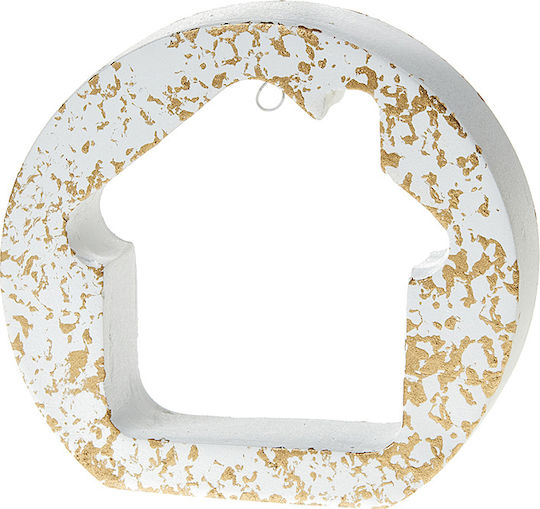 Nuova Vita Tischplatte Glücksbringer Startseite White / Gold Keramik 9x10cm 1Stück