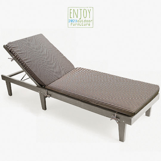 Go Smart Home Wasserdichtes Sonnenbank-Kissen mit Rückenlehne Braune 195x60cm