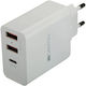 Canyon Φορτιστής Χωρίς Καλώδιο με 2 Θύρες USB-A και Θύρα USB-C 30W Power Delivery Λευκός (CNE-CHA08)