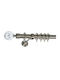 Import Hellas Metallic Curtain Pole Νο 9 Single Φ25mm 260cm Nickel Matte