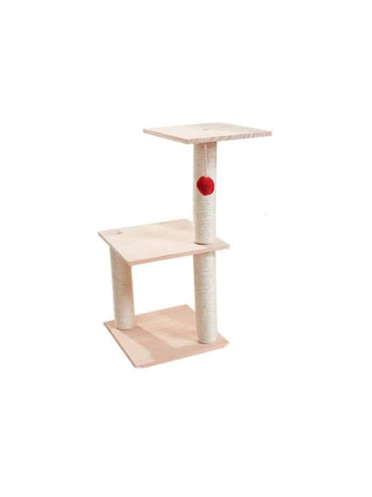 Animal Scratching Post Cat Trees Beige 3 levels 30x30x64cm