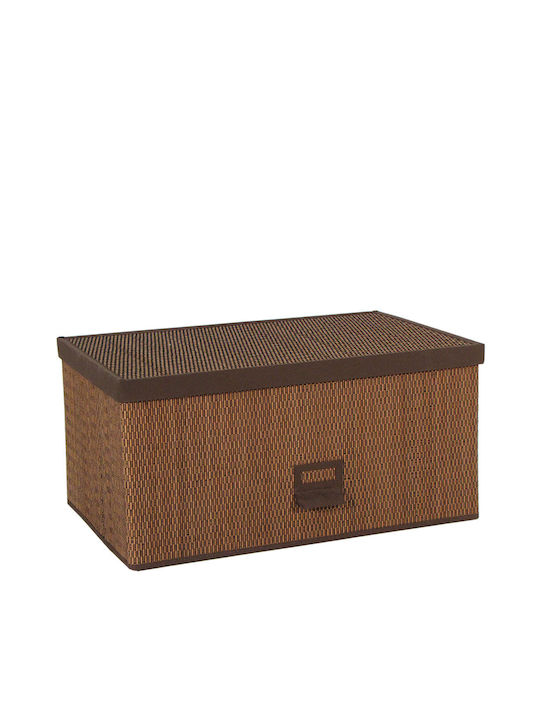 Plastic Storage Box with Lid Brown 55x34cm