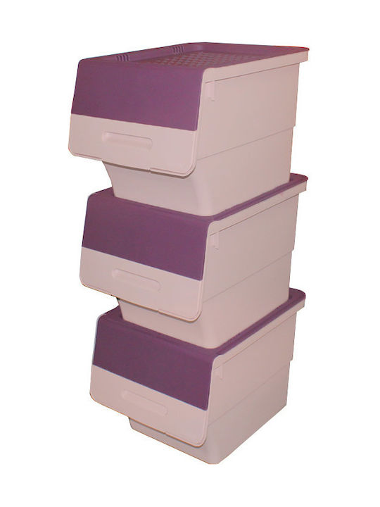 Plastic Storage Box with Lid Purple 35x45x96cm 1pcs