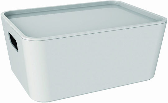 DEA home Kunststoff Aufbewahrungsbox mit Deckel Weiß 19x14x8.22cm 1Stück