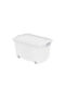 Plastic Storage Box with Wheels and Lid Transparent 59x38.5x32cm