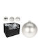 Hängendes Kugel Ornament Ornament Kunststoff Silber mit Glitzer 10cm