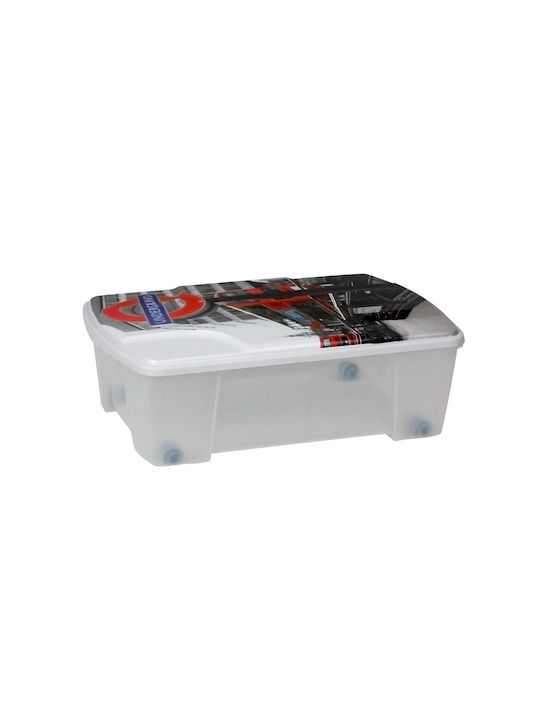 ArtPlast Plastic Storage Box with Wheels and Lid Transparent 56x39x18cm