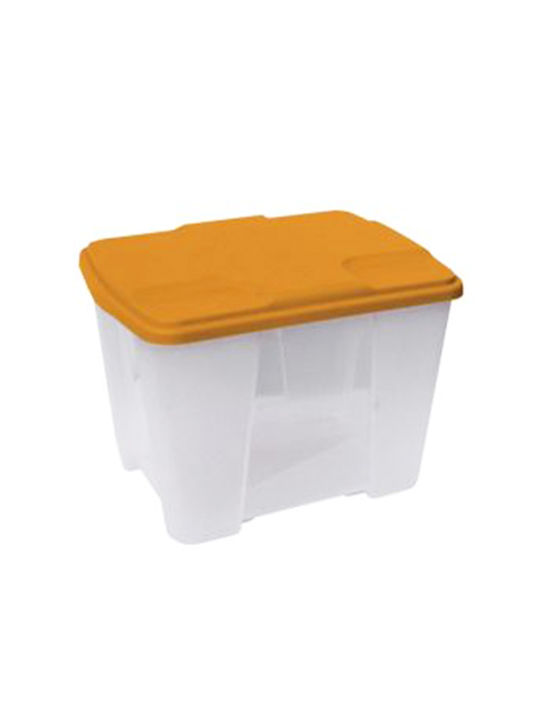 ArtPlast Plastic Storage Box with Wheels and Lid Transparent 56.5x39x35cm