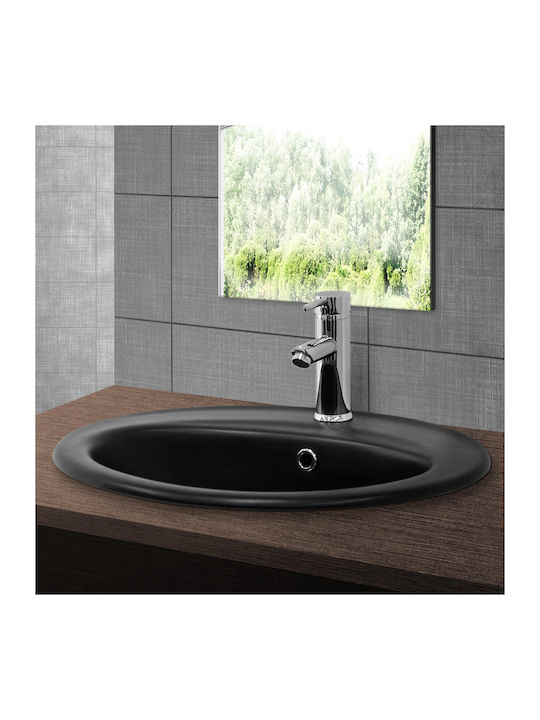 ML-Design Inset / Countertop Sink Ceramic 57x48.5x19.5cm Black