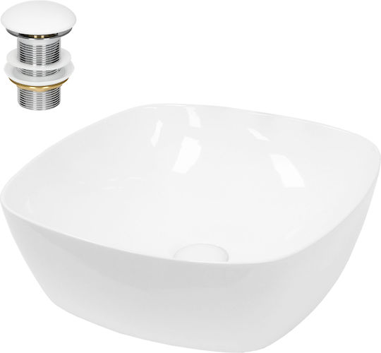 ECD Germany Countertop Sink Ceramic 40.5x40.5x14cm White