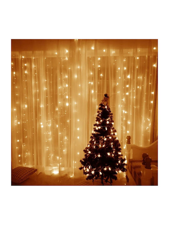 304 Lights LED 3m. x 300cm Warm White type Curtain 1pcs