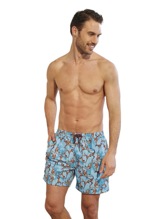 Promise Men's Swimwear Shorts Turquoise with Patterns