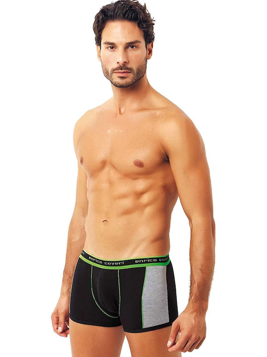 Enrico Coveri Herren Boxershorts Schwarz 1Packung