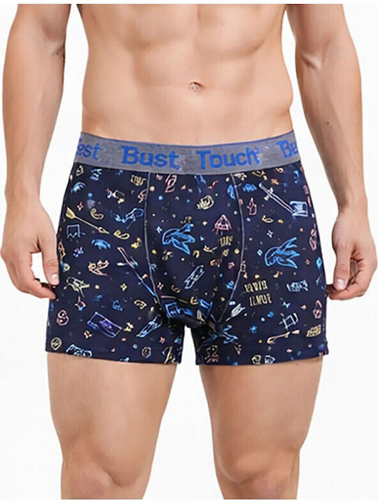 Herren Boxershorts Blau mit Mustern 1Packung