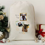 Fly Digital Fabric Christmas Sack for Gift White 50x75cm.