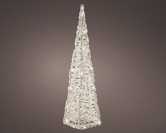 cu lumină LED Decorațiune de Crăciun Plastic Braduleț Piramidă 17cm. Electrică Transparent
