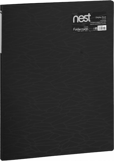 Foldermate Clipboard Flexible with 40 plastic sleeves Slides for Paper A4 Black 1pcs