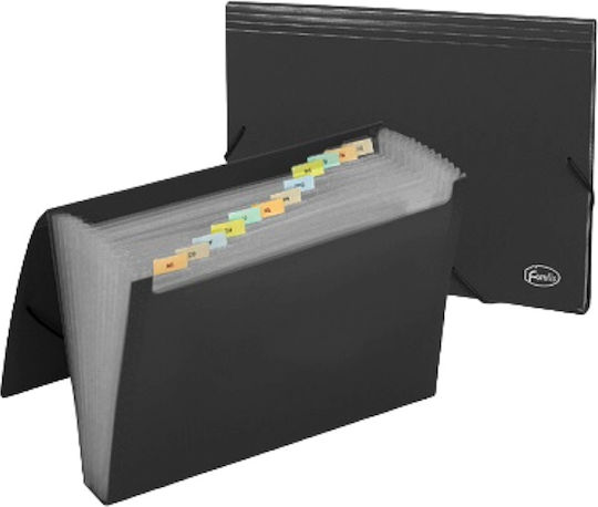 Forofis Mappe Suppl Akkordeon für Papier A4 Schwarz 1Stück