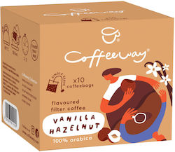 Coffeeway Φίλτρου Vanilla & Hazelnut Αλεσμένος 10x7.5gr