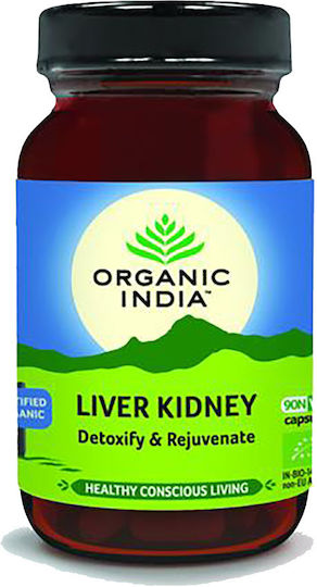 Organic India Liver Kidney Ειδικό Συμπλήρωμα Διατροφής 90 φυτικές κάψουλες