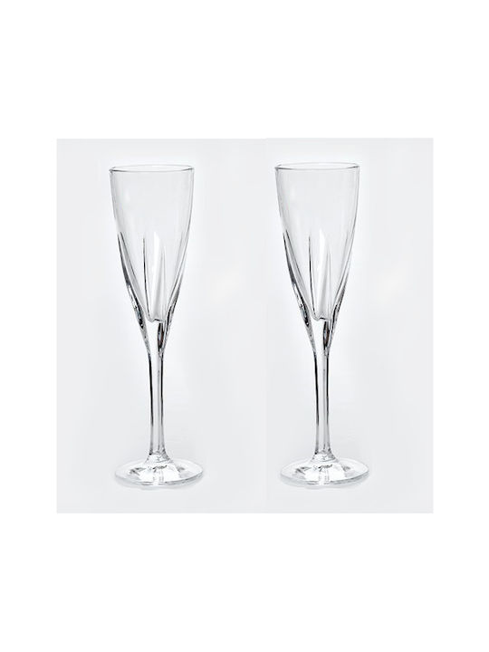 Glass Set Champagne made of Crystal Stacked 2pcs