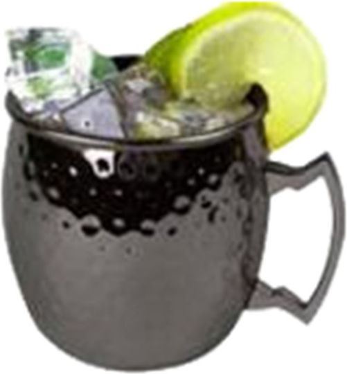 Moscow Mule Ποτήρι Κοκτέιλ/Ποτού από Μέταλλο σε Μαύρο Χρώμα 500ml