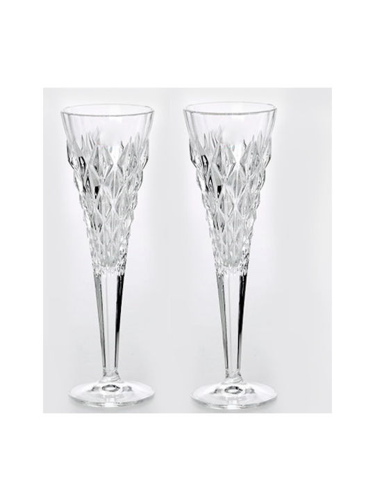 Glass Set Champagne made of Crystal Stacked 2pcs