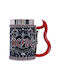 Nemesis Now AC/DC Back In Black Tankard Glass Beer, μπίρας made of Metal in Black Color 600ml