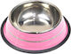 Edelstahl Schalen Futter & Wasser für Hund & Katze 600ml in Rosa Farbe