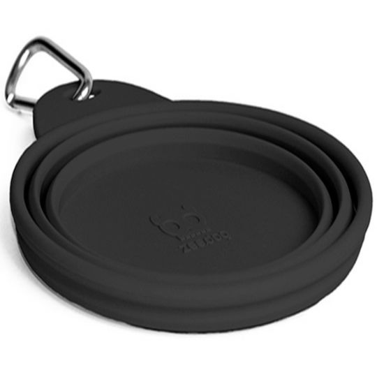 Zee-Dog Bowl Silicone Food & Water for Dog & Cat 500ml 12.5cm in Black Color