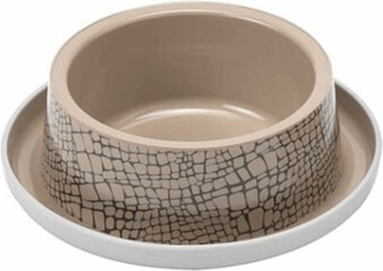 Moderna Plastic Bowl Food & Water for Dog & Cat with Base 210ml in Brown Color