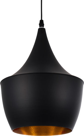 GloboStar Shanghai Black Bell Ceiling Light with E27 Socket 24x30x30cm