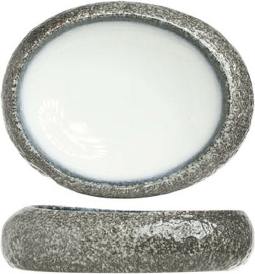Cosy & Trendy Farfurie Deșert Oval din Porțelan Gri 19x19cm