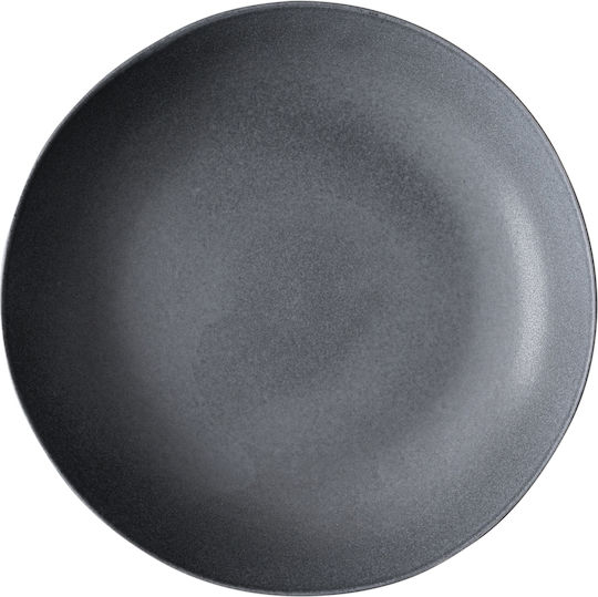 Dutch Rose Tiefes Keramik Servierteller Schwarz mit Durchmesser 23cm